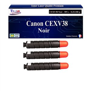 T3AZUR - 3x Toners compatibles avec avec Canon C-EXV38 (4791B002)- 34 200 pages