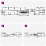 vidaXL Ensemble de canapés d'extérieur 7 pc Blanc et noir