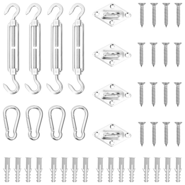 vidaXL Jeu d'accessoires de voile d'ombrage 12 Pièces Acier inoxydable