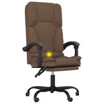 vidaXL Fauteuil de massage inclinable de bureau Marron Tissu