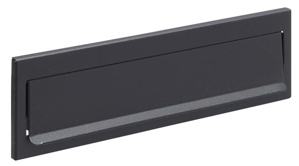 Entrée de boîte aux lettres en acier pour porte mur C-604 23 x 3 cm Noir