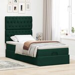 vidaXL Cadre de lit ottoman avec matelas vert foncé 90x200 cm velours