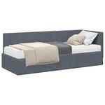 vidaXL Cadre de lit d'angle avec matelas 2 pc Gris foncé 80 x 200 cm