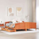 vidaXL Cadre de lit sans matelas cire marron 160x200cm bois pin massif