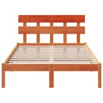 vidaXL Cadre de lit Marron 120 x 190 cm Bois de pin massif