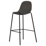 vidaXL Chaises de bar lot de 2 gris foncé tissu