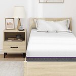 vidaXL Matelas Blanc et Gris 80 x 200 cm Mousse à Mémoire