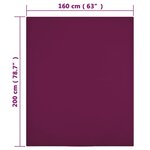 vidaXL Drap-housse Jersey Bordeaux 160x200 cm Coton