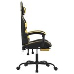 vidaXL Chaise de jeu avec repose-pied Noir et doré Similicuir
