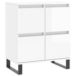 vidaXL Buffets 2 Pièces blanc brillant bois d'ingénierie
