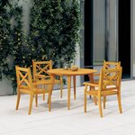 vidaXL Table de jardin Ø110x75 cm Bois d'acacia solide