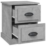 vidaXL Table de chevet gris béton 39x39x47 5 cm bois d'ingénierie