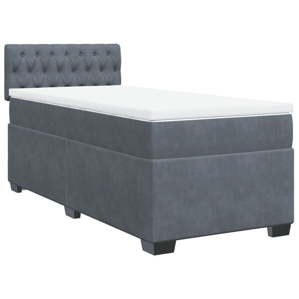vidaXL Sommier à lattes de lit et matelas Gris foncé 90x190 cm Velours