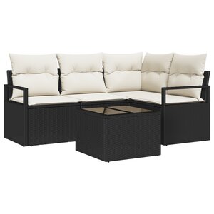Set de Canapé de Jardin vidaXL 4 Pièces avec Coussins Rattan Poly Brown