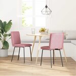 vidaXL Chaises à manger lot de 2 Rose Velours