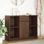 vidaXL Buffet avec tiroir chêne brun 101x35x76 cm bois d'ingénierie