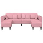 vidaXL Canapé en velours avec coussin avec oreiller 3 Pièces Rose 208 cm Velours