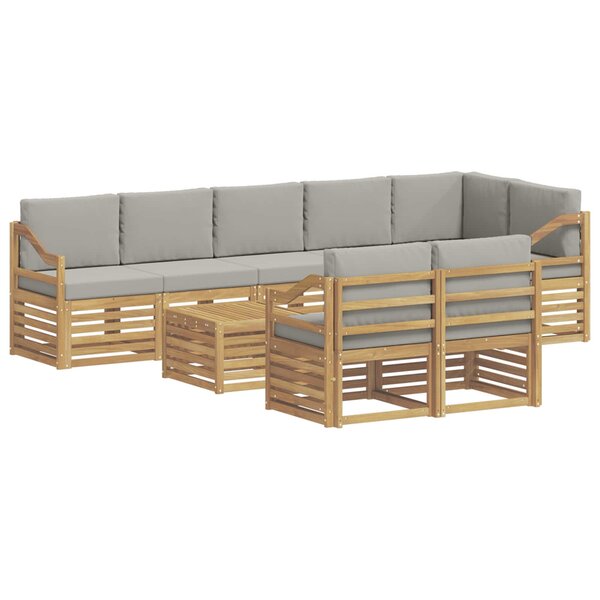 vidaXL Ensemble de canapés d'extérieur 9 pc Blanc et gris clair