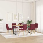 vidaXL Chaises à manger lot de 6 rouge bordeaux tissu