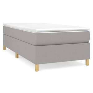 vidaXL Sommier à lattes de lit avec matelas Gris clair 90x200 cm Tissu
