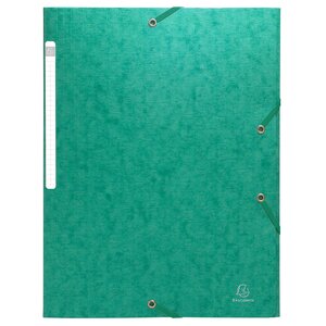 Chemise 3 Rabats À Élastiques Maxi Capacity Carte Lustrée 600g/m2 Scotten ®- A4 - Vert - X 25 - Exacompta