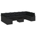vidaXL Ensemble de salle à manger de jardin 11 pièces avec coussins Beige Poly Rattan