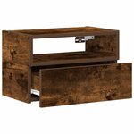 vidaXL Tables de chevet murales 2 Pièces Chêne fumé 45x26x28 5 cm