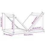 vidaXL Portant de bois chauffage blanc 70x43x34 5 cm