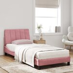 vidaXL Lit avec matelas Hanko rose 90x190 cm velours