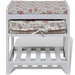 vidaXL Banc de rangement avec étagère à chaussures et panier Paulownia