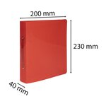 Classeur PP CRISTAL 23X22 2 Anneaux 30mm Ecart.80mm Translucide Assorties x 15 EXACOMPTA
