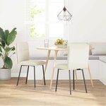 vidaXL Chaises à manger lot de 2 Crème Velours