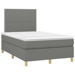 vidaXL Sommier à lattes de lit matelas LED gris foncé 120x190 cm tissu