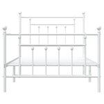 vidaXL Cadre de lit métal sans matelas et pied de lit blanc 100x190 cm
