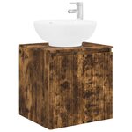 vidaXL Vanité de lavabo mural Chêne fumé 49 5 x 44 5 x 65 cm
