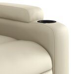 vidaXL Fauteuil de massage inclinable électrique crème similicuir