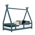Lit cabane enfant NAKANA 80 x 180 vert pétrole