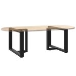 vidaXL Pieds de table basse en T  2 pièces  noir  60 x 25 x (42-43) cm  acier