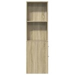 vidaXL Armoire de salle de bain étroite avec roulettes chêne sonoma