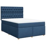 vidaXL Sommier à lattes de lit avec matelas Bleu 160x200 cm Tissu