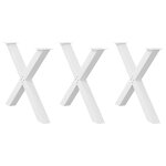 vidaXL Pieds de table à manger en forme de X  3 pièces  blanc  90 x (72-73) cm  acier