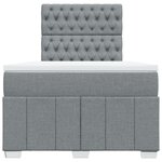 vidaXL Sommier à lattes de lit et matelas gris clair 120x190 cm tissu