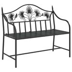 vidaXL Banc de jardin Noir 104 x 54 x 93cm Acier