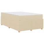 vidaXL Cadre de lit avec matelas Crème 120 x 200 cm tissu