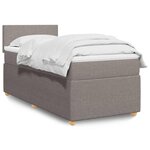 vidaXL Sommier à lattes de lit avec matelas Taupe 90x200 cm Tissu