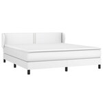vidaXL Sommier à lattes de lit avec matelas Blanc 180x200cm Similicuir