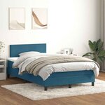 vidaXL Sommier à lattes de lit et matelas bleu foncé 120x210cm velours
