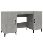 Bureau table poste de travail meuble d'ordinateur informatique étude 140 x 50 x 75 cm bois d'ingénierie gris 02_0023834