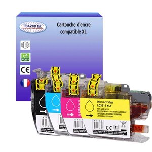 T3AZUR Lot de 4 Cartouches compatibles avec Brother LC3217 / LC3219XL pour Brother MFC-J5330DW MFC-J5330DW XL MFC-J5335DW MFC-J5335DWF