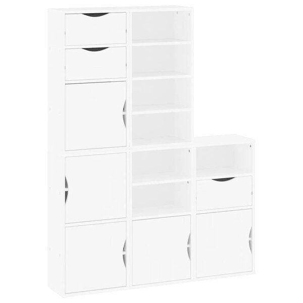 vidaXL Armoires latérales 5 Pièces ODDA blanc 40x24x79 cm bois massif pin